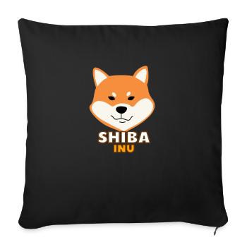 Shiba Inu Münze Token Kryptowährung Wallet Shiba - Sofakissenbezug 45 x 45 cm - Schwarz - Vorne