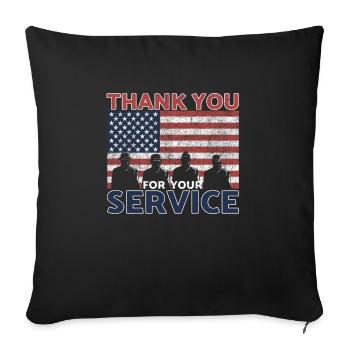 Journée des anciens combattants Vintage Memorial Day Freedom - Housse de coussin décorative 45 x 45 cm - noir - Devant