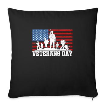 Journée des anciens combattants Vintage Memorial Day Freedom - Housse de coussin décorative 45 x 45 cm - noir - Devant