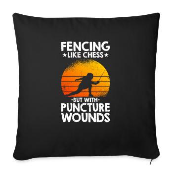 Fencing Like Chess But With Wounds - Sofa pillowcase 17,3'' x 17,3'' (45 x 45 cm) - black - Front