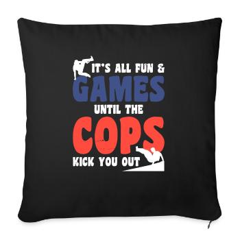 Parkour Design For Freerunner | Freerunning - Sofa pillowcase 17,3'' x 17,3'' (45 x 45 cm) - black - Front