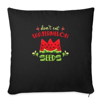 Ne mangez pas de graines de pastèque - Pastèque tropicale - Housse de coussin décorative 45 x 45 cm - noir - Devant