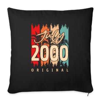 Geburtstagsgruss Juli 2000 - Sofakissenbezug 45 x 45 cm - Schwarz - Vorne