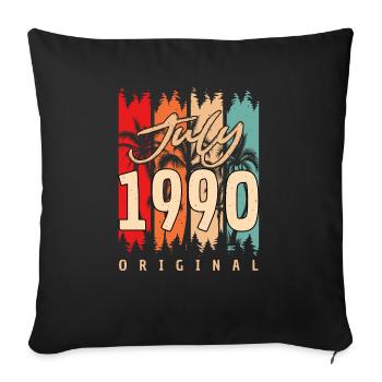 Juli 1990 Geschenkidee - Sofakissenbezug 45 x 45 cm - Schwarz - Vorne