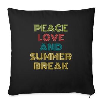 PEACE LOVE AND SUMMER BREAK - Housse de coussin décorative 45 x 45 cm - noir - Devant