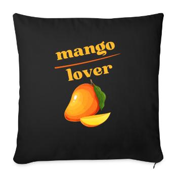 mangolover mangeur de mangue fruit été soleil - Housse de coussin décorative 45 x 45 cm - noir - Devant