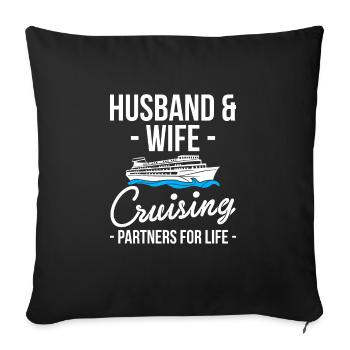 Mari & Femme Partenaires de Croisière Pour La Vie Chemise - Housse de coussin décorative 45 x 45 cm - noir - Devant