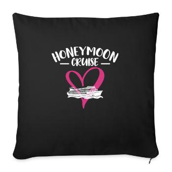 Honeymoon Cruise Shirt Geschenk Flitterwochen - Sofakissenbezug 45 x 45 cm - Schwarz - Vorne
