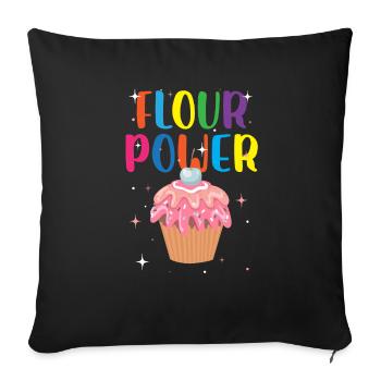 puissance de farine Conception pour une personne folle de bonbons - Housse de coussin décorative 45 x 45 cm - noir - Devant