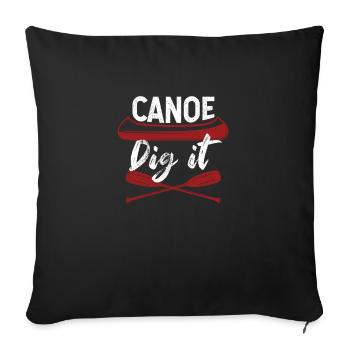Fun Canoeing Vintage Kayak Lovers - Sofa pillowcase 17,3'' x 17,3'' (45 x 45 cm) - black - Front