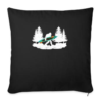 Bigfoot Kajak Paddeln See Wildwasser Kanu - Sofakissenbezug 45 x 45 cm - Schwarz - Vorne