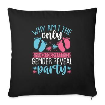 Gender Reveal Party Baby Keeper of the Gender - Sofakissenbezug 45 x 45 cm - Schwarz - Vorne