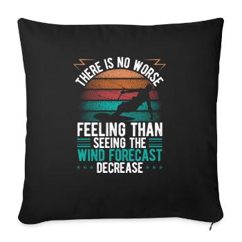 Kiteboarding Vintage Wind Forecast Kitesurfer - Sofakissenbezug 45 x 45 cm - Schwarz - Vorne