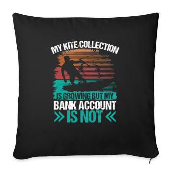 Kiteboarding Vintage Kite Collection Kitesurfing - Sofa pillowcase 17,3'' x 17,3'' (45 x 45 cm) - black - Front