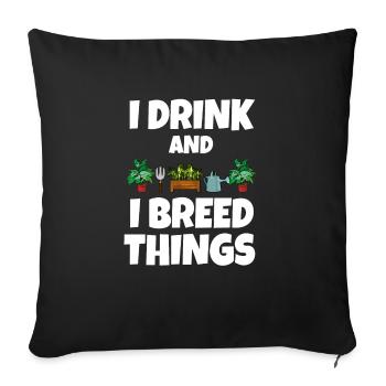 Drink plant gift - Sofa pillowcase 17,3'' x 17,3'' (45 x 45 cm) - black - Front