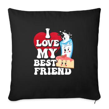 Milk Desserts Gift - Sofa pillowcase 17,3'' x 17,3'' (45 x 45 cm) - black - Front