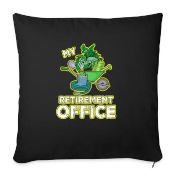 Cadeau de jardinage de bureau de retraite - Housse de coussin décorative 45 x 45 cm - noir - Devant