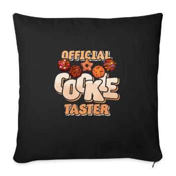 Cadeau de dégustation de biscuits - Housse de coussin décorative 45 x 45 cm - noir - Devant