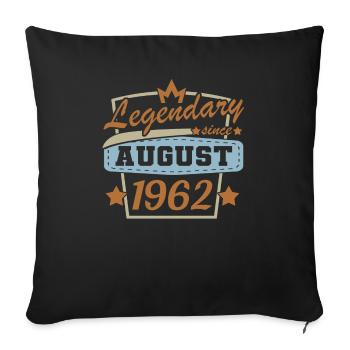 Gift ideas for the 60th birthday August 1962 Retro - Sofa pillowcase 17,3'' x 17,3'' (45 x 45 cm) - black - Front