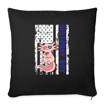Axolotl America 4 juillet Jour de l’indépendance - Housse de coussin décorative 45 x 45 cm - noir - Devant