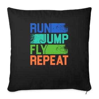 Run Jump Fly Repeat Parkour Extreme Sport Traceur - Sofakissenbezug 45 x 45 cm - Schwarz - Vorne