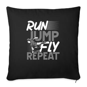 Run Jump Fly Repeat Parkour Extreme Sport Traceur - Sofakissenbezug 45 x 45 cm - Schwarz - Vorne