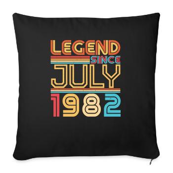 July 1982 40th birthday - Sofa pillowcase 17,3'' x 17,3'' (45 x 45 cm) - black - Front