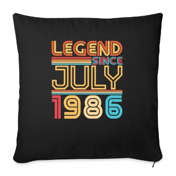 Vœux d’anniversaire juillet 1986 - Housse de coussin décorative 45 x 45 cm - noir - Devant