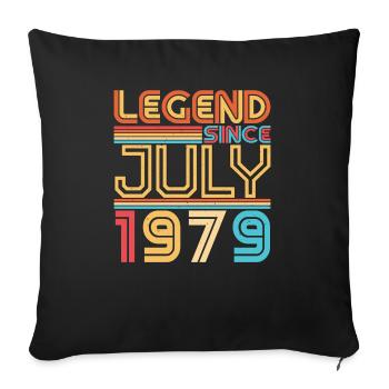 Né en juillet 1979 - Housse de coussin décorative 45 x 45 cm - noir - Devant