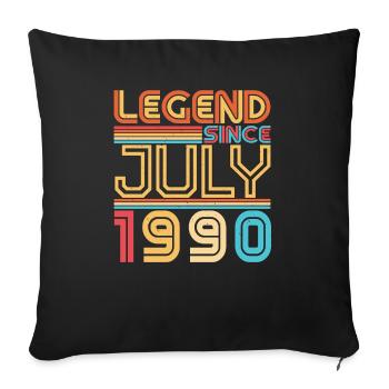 Juli 1990 Geschenkidee - Sofakissenbezug 45 x 45 cm - Schwarz - Vorne