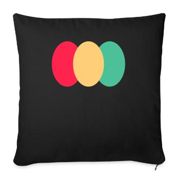 Three Oval- Red - Yellow - Green - Sofa pillowcase 17,3'' x 17,3'' (45 x 45 cm) - black - Front