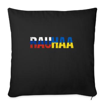 Rauhaa Peace Ukraine Finland - Sofa pillowcase 17,3'' x 17,3'' (45 x 45 cm) - black - Front