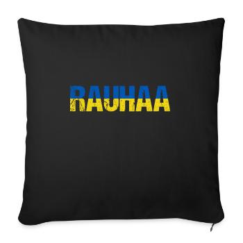 Rauhaa Peace Ukraine Finland - Sofa pillowcase 17,3'' x 17,3'' (45 x 45 cm) - black - Front