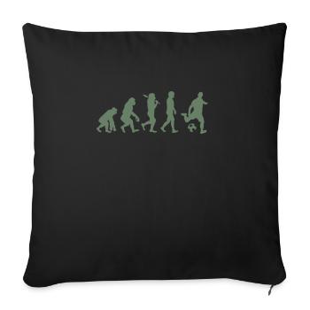 T-shirt de football Évolution du football - Housse de coussin décorative 45 x 45 cm - noir - Devant