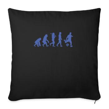T-shirt de football Évolution du football - Housse de coussin décorative 45 x 45 cm - noir - Devant