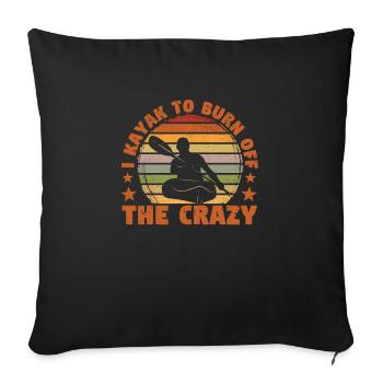 Drôle d’eau sauvage Kayak de mer I Kayak à brûler - Housse de coussin décorative 45 x 45 cm - noir - Devant