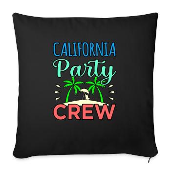 Cadeau d’équipage de fête en Californie - Housse de coussin décorative 45 x 45 cm - noir - Devant