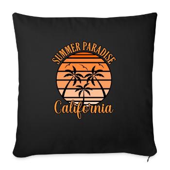 Cadeau Summer Paradise California - Housse de coussin décorative 45 x 45 cm - noir - Devant