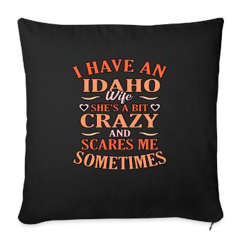 Idaho ehefrau lustiges Geschenk - Sofakissenbezug 45 x 45 cm - Schwarz - Vorne
