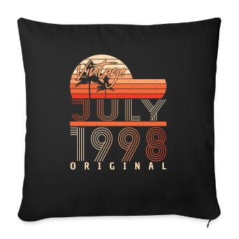 Année de construction Juillet 1998 - Housse de coussin décorative 45 x 45 cm - noir - Devant