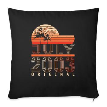 Month of birth July 2003 - Sofa pillowcase 17,3'' x 17,3'' (45 x 45 cm) - black - Front
