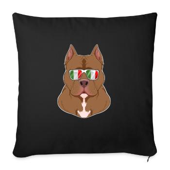 Pitbull Italy Sunglasses I Italian Flag - Sofa pillowcase 17,3'' x 17,3'' (45 x 45 cm) - black - Front