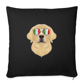 Labrador Italy Sunglasses I Italian Flag - Sofakissenbezug 45 x 45 cm - Schwarz - Vorne