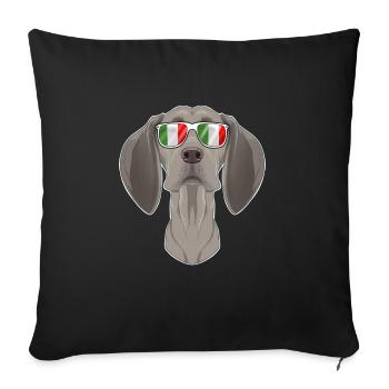 Weimaraner Italy Sunglasses I Italian Flag - Sofa pillowcase 17,3'' x 17,3'' (45 x 45 cm) - black - Front