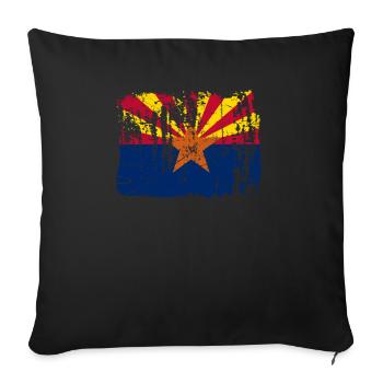 Love arizona Usa drapeau cadeau - Housse de coussin décorative 45 x 45 cm - noir - Devant