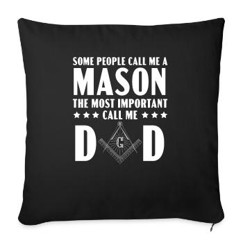 Freemason Dad Fraternal Freemasonry Square Compass - Sofa pillowcase 17,3'' x 17,3'' (45 x 45 cm) - black - Front