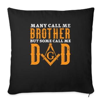 Freemason Dad Fraternal Freemasonry Square Compass - Sofa pillowcase 17,3'' x 17,3'' (45 x 45 cm) - black - Front