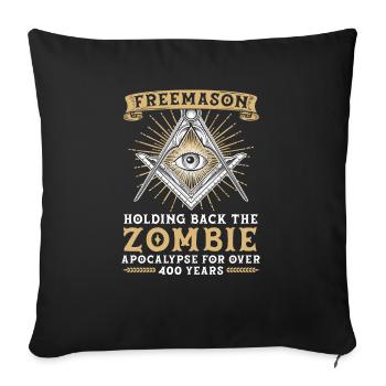 Freemason Fraternal Freemasonry Square Compass - Sofa pillowcase 17,3'' x 17,3'' (45 x 45 cm) - black - Front