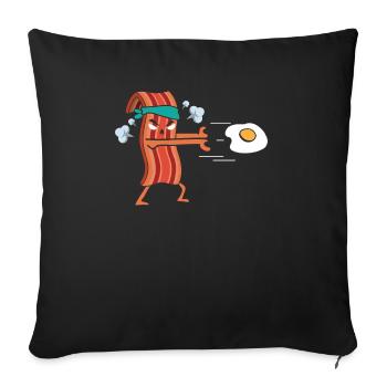 Bacon Eater Meat Lover Ketogenic Diet Baconoholic - Sofa pillowcase 17,3'' x 17,3'' (45 x 45 cm) - black - Front