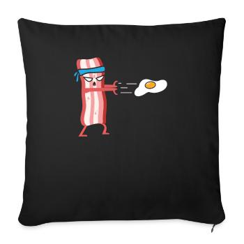 Bacon Eater Meat Lover Ketogenic Diet Baconoholic - Sofa pillowcase 17,3'' x 17,3'' (45 x 45 cm) - black - Front